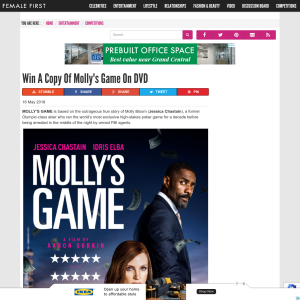 Win A Copy Of Molly's Game On DVD