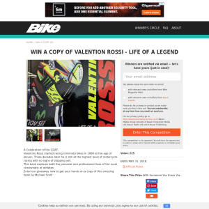 Win a copy of Valention Rossi - Life of a legend