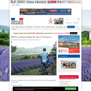 Win A cycling holiday for two in Provence inc accommodation