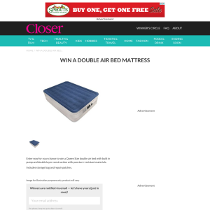 Win a double air bed mattress