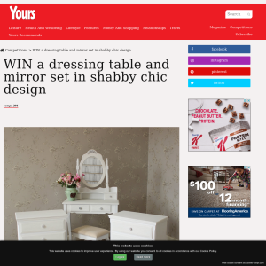 Win a dressing table and mirror set in shabby chic design