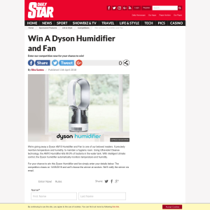Win A Dyson Humidifier and Fan