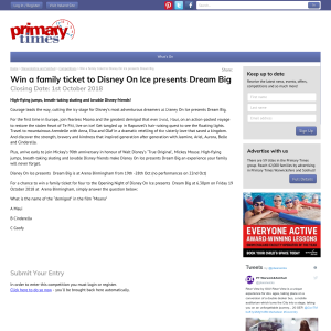 Win a family ticket to Disney On Ice presents Dream Big