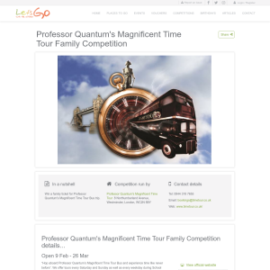Win a Family Ticket to Professor Quantum's Magnificent Time Tour Family