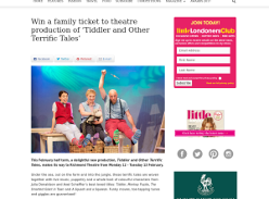 Win a family ticket to theatre production of 'Tiddler and Other Terrific Tales'