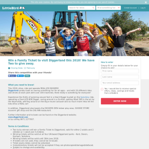 Win a Family Ticket to visit Diggerland this 2018