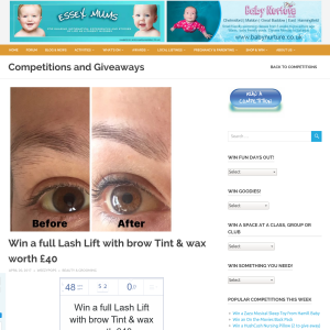 Win a full Lash Lift with brow Tint & wax worth £40