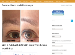 Win a full Lash Lift with brow Tint & wax worth £40