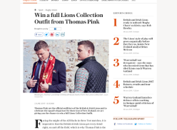 Win a full Lions Collection Outfit from Thomas Pink