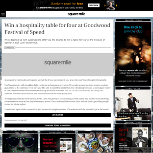 Win a hospitality table for four at Goodwood Festival of Speed