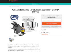 Win a KitchenAid Mixer, knife block set & Camp Coffee