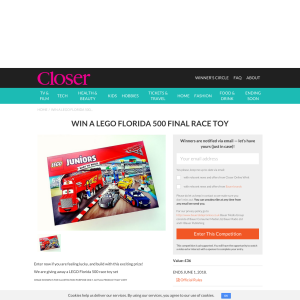 Win a LEGO Florida 500 race toy set