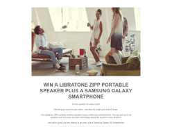 Win a Libratone ZIPP Portable Speaker + Samsung Galaxy Smartphone