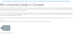 Win a luxurious break in Cornwall