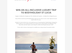 Win a luxury trip to Bodyholiday, St Lucia