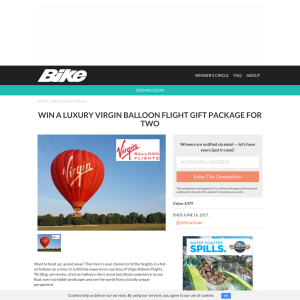 Win a Luxury Virgin Balloon Flight Gift Package