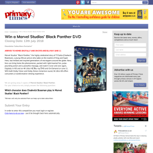 Win a Marvel Studios’ Black Panther DVD