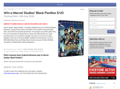Win a Marvel Studios’ Black Panther DVD