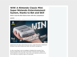Win A Nintendo Classic Mini: Super Nintendo Enterntainment System