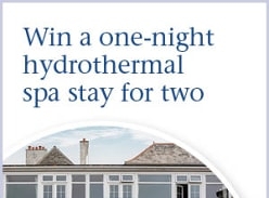 Win a one-night hydrothermal spa stay for two at St Michaels award-winning hydrothermal spa