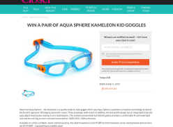 Win a pair of Aqua Sphere Kameleon Kid goggles