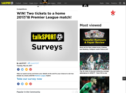 Win a pair of tickets to a home 2017/18 Premier League match