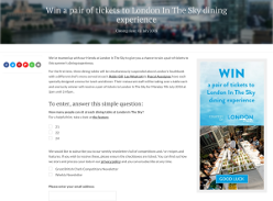 Win a pair of tickets to London In The Sky dining experience
