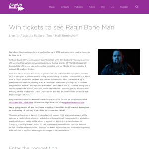 Win a pair of tickets to see Rag'n'Bone Man live at Town Hall Birmingham