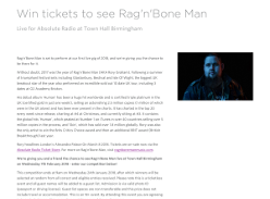 Win a pair of tickets to see Rag'n'Bone Man live at Town Hall Birmingham