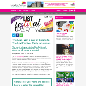 Win a pair of tickets to The List Festival Party in London