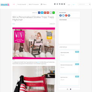 Win a Personalised Stokke Tripp Trapp Highchair