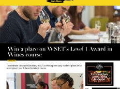 Win a place on WSET's Level 1 Award in Wines course