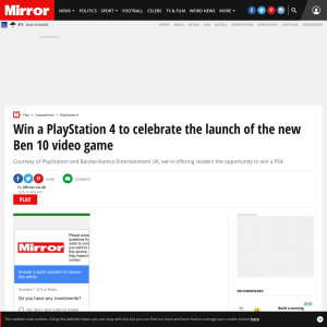 Win a PlayStation 4 to celebrate the launch of the new Ben 10 video game