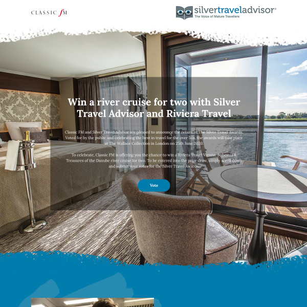 Win a river cruise for 2 with Silver Travel Advisor and Riviera Travel