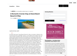 Win A Romantic Grecian Stay at Danai Beach Resort & Villas