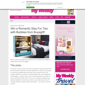 Win a Romantic Stay For 2 with Bubbles from Buyagift