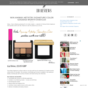 Win a selection of Amway Artistry goodies 