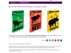 Win a set of So You Think You Know About Dinosaurs books