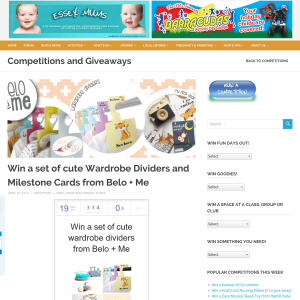Win a set of Wardrobe Dividers and Milestone Cards