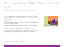 Win a signed Paul Weller Celebs At Home print and a ticket to the Celebs at Home Exhibition