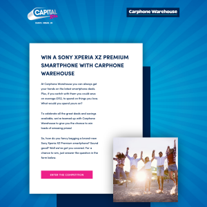 Win A Sony Xperia Smartphone With Carphone Warehouse
