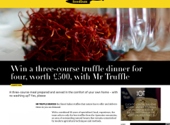 Win a three-course truffle dinner for four worth £500