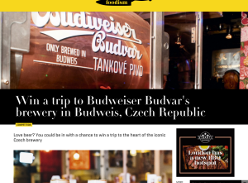 Win a trip to Budweiser Budvar's brewery in Budweiss, Czech Republic