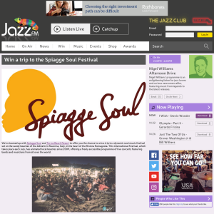 Win a trip to the Spiagge Soul Festival Bologna inc flights and accommodation