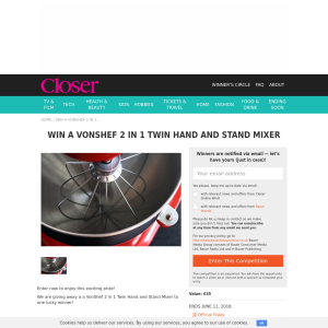 Win a VonShef 2 in 1 Twin Hand and Stand Mixer