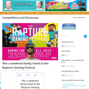 Win a weekend family ticket to the Rapture Gaming Festival
