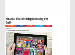 Win A Year Of Unlimited Magazine Reading With Readly  Read more: http://www.femalefirst.co.uk/competitions/win-a-year-of-magazine-reading-1132820.html#ixzz59bpUSR9v
