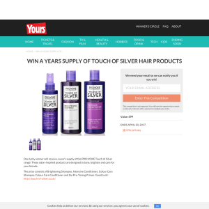 Win A Years Supply Of Touch Of Silver Hair Products