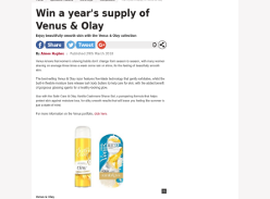 Win a year's supply of Venus & Olay