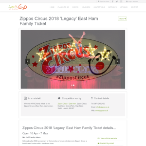Win a Zippos Circus 2018 ‘Legacy’ East Ham Family Ticket